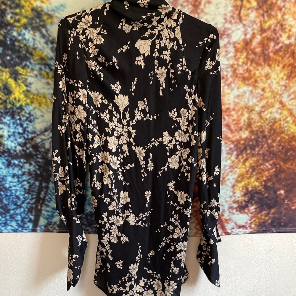 Free People Black and Cream Floral Backless Dress - Picture 14 of 14